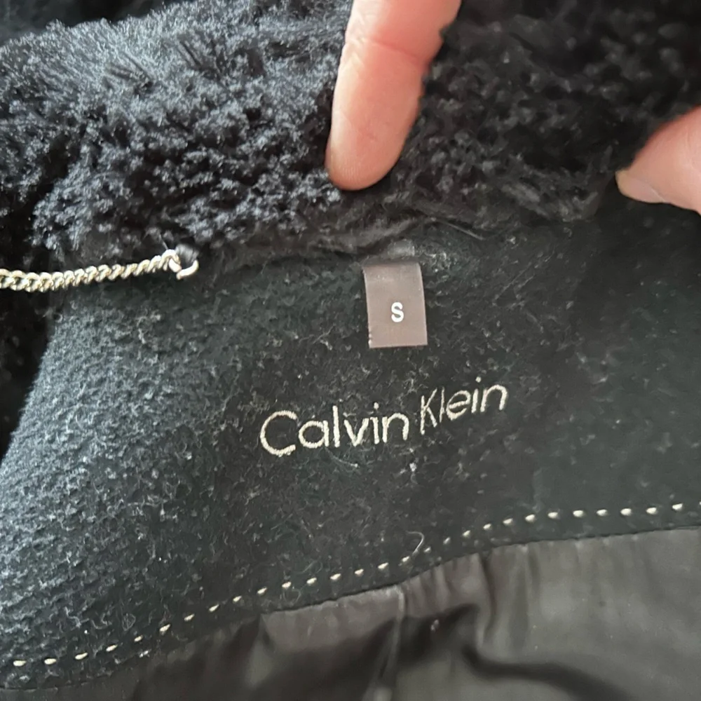 Calvin Klein Black Coat with Faux Fur - Picture 7 of 8
